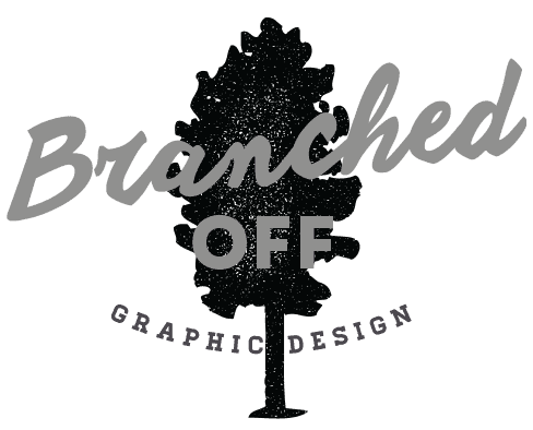 branched off - black and white - stamp logo